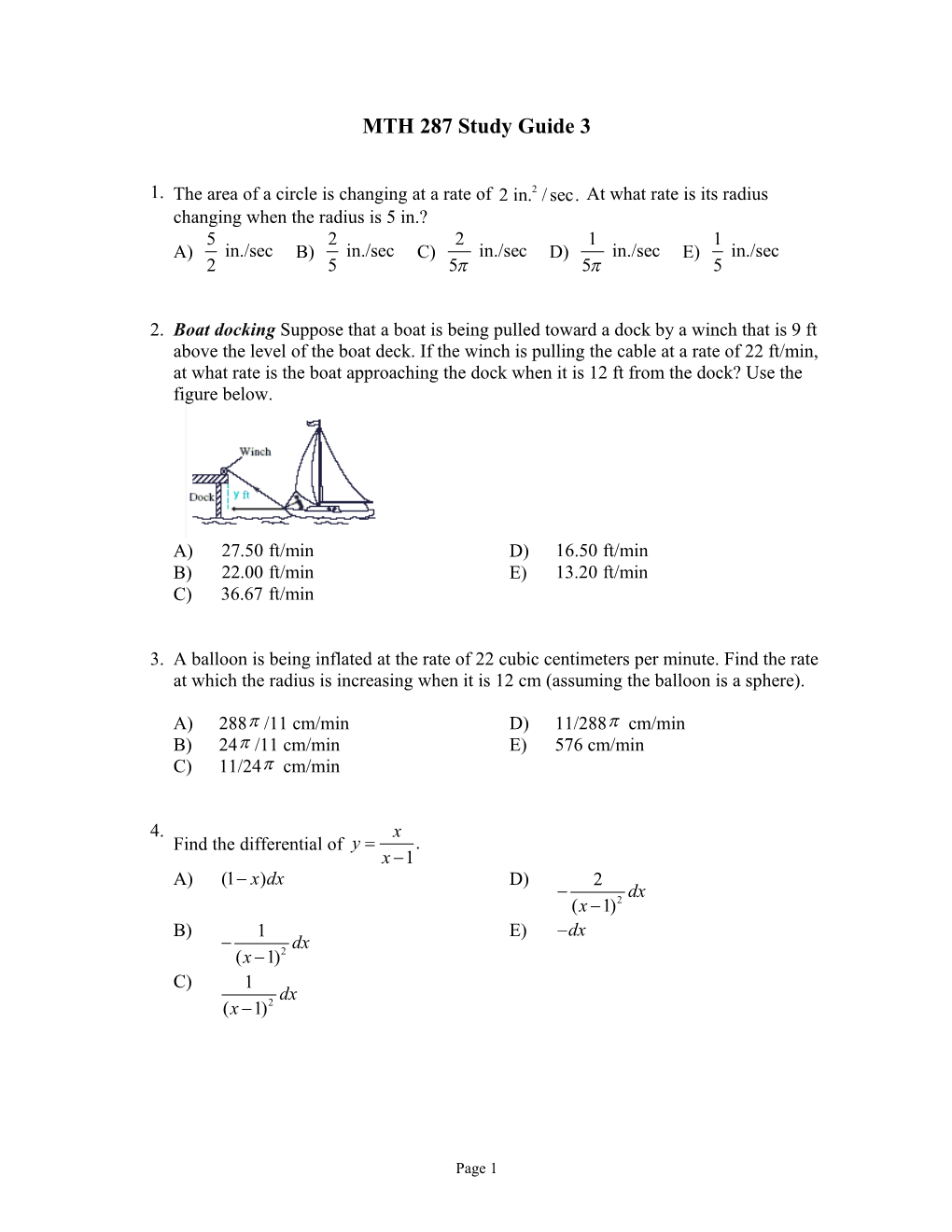 MTH 287 Study Guide 3