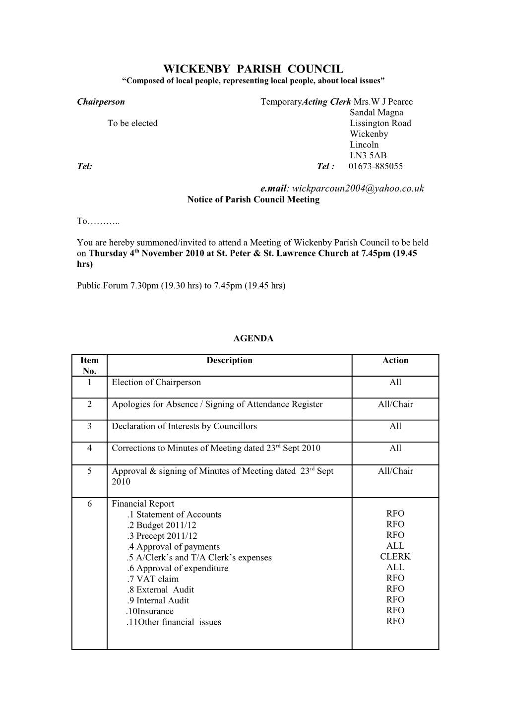 Wickenby Parish Council