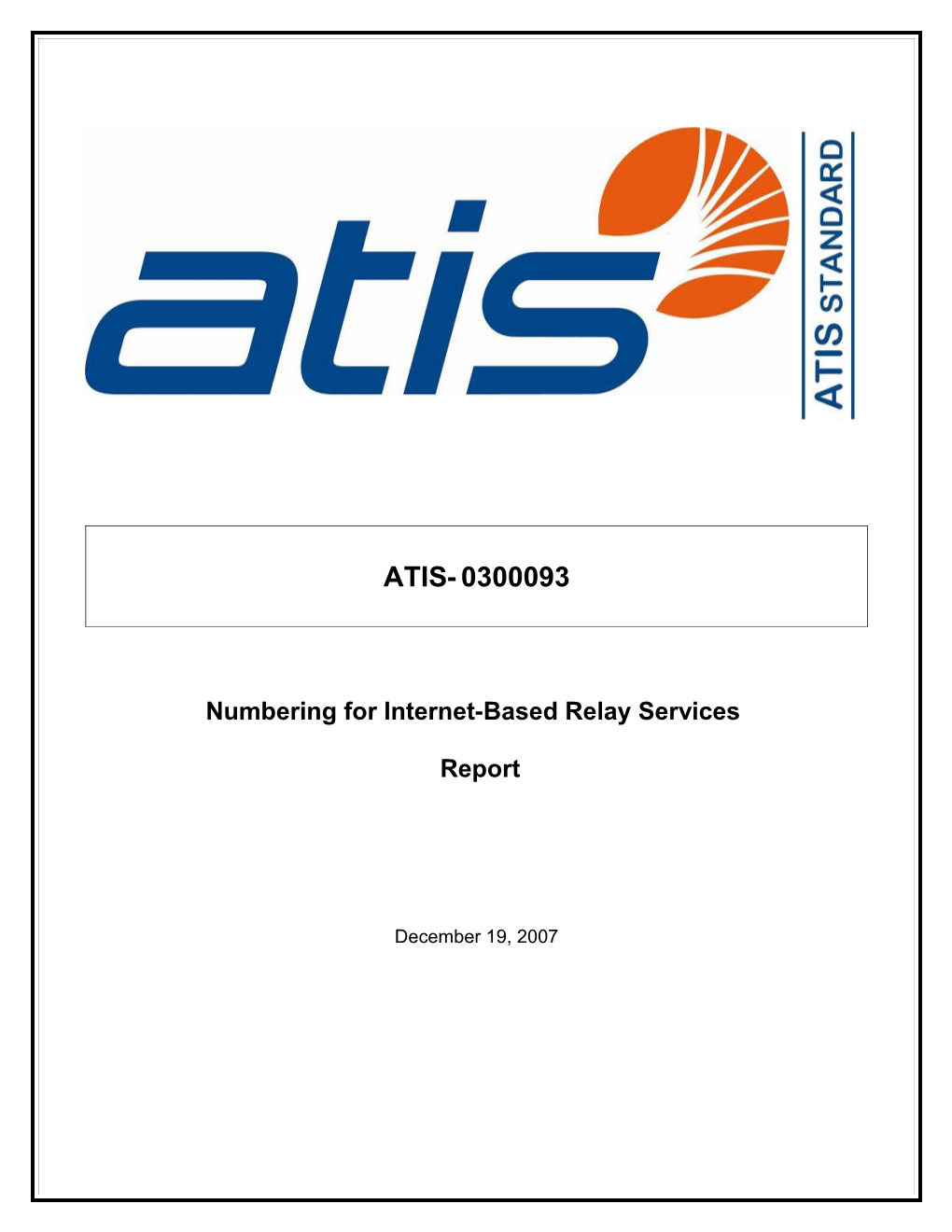 Numbering for Internet-Based Relay Services