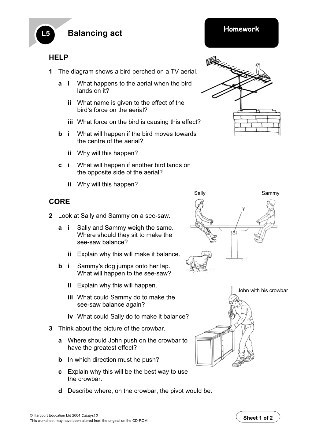 1 the Diagram Shows a Bird Perched on a TV Aerial