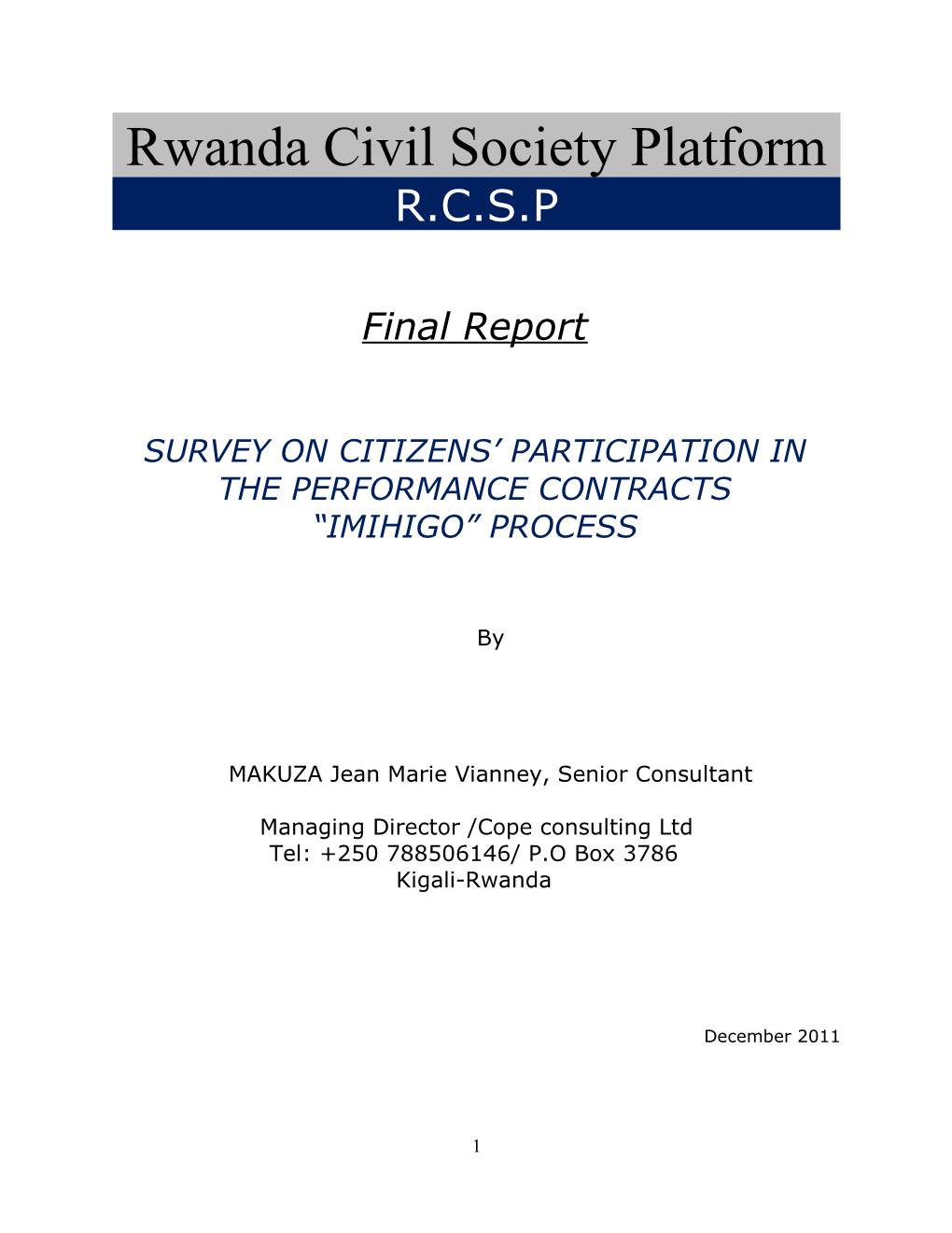 Rwanda Civil Society Platform