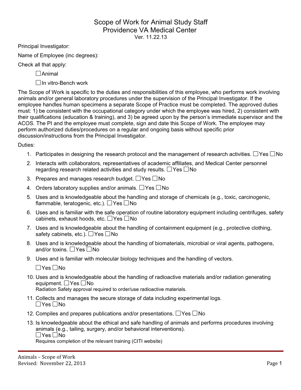 Scope of Practice for Clinical Research Coordinators