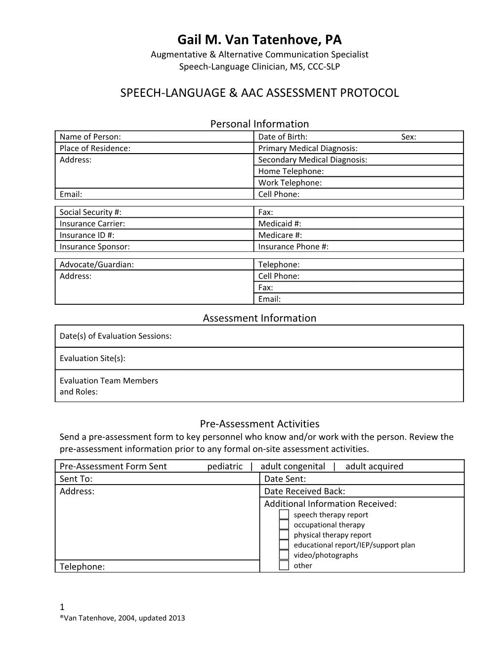 Speech-Language and AAC Assessment