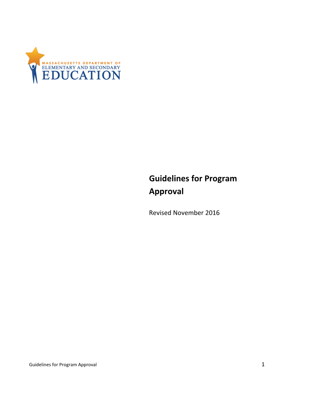 Guidelines for Program Approval - November 2016