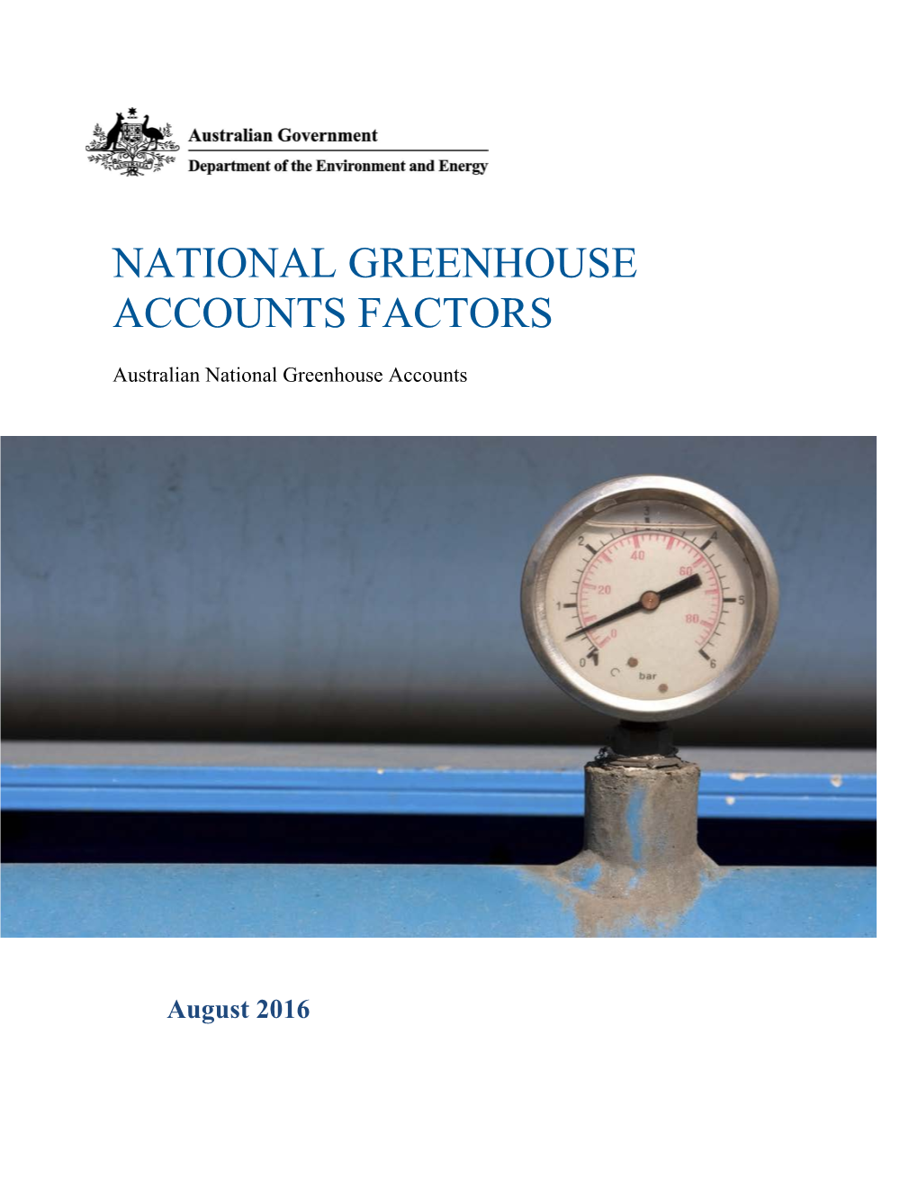 National Greenhouse Accounts Factors - August 2016