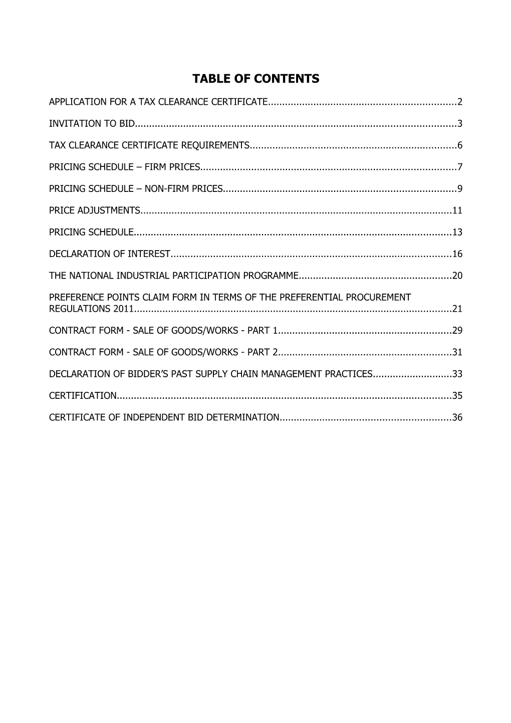 Application for a Tax Clearance Certificate