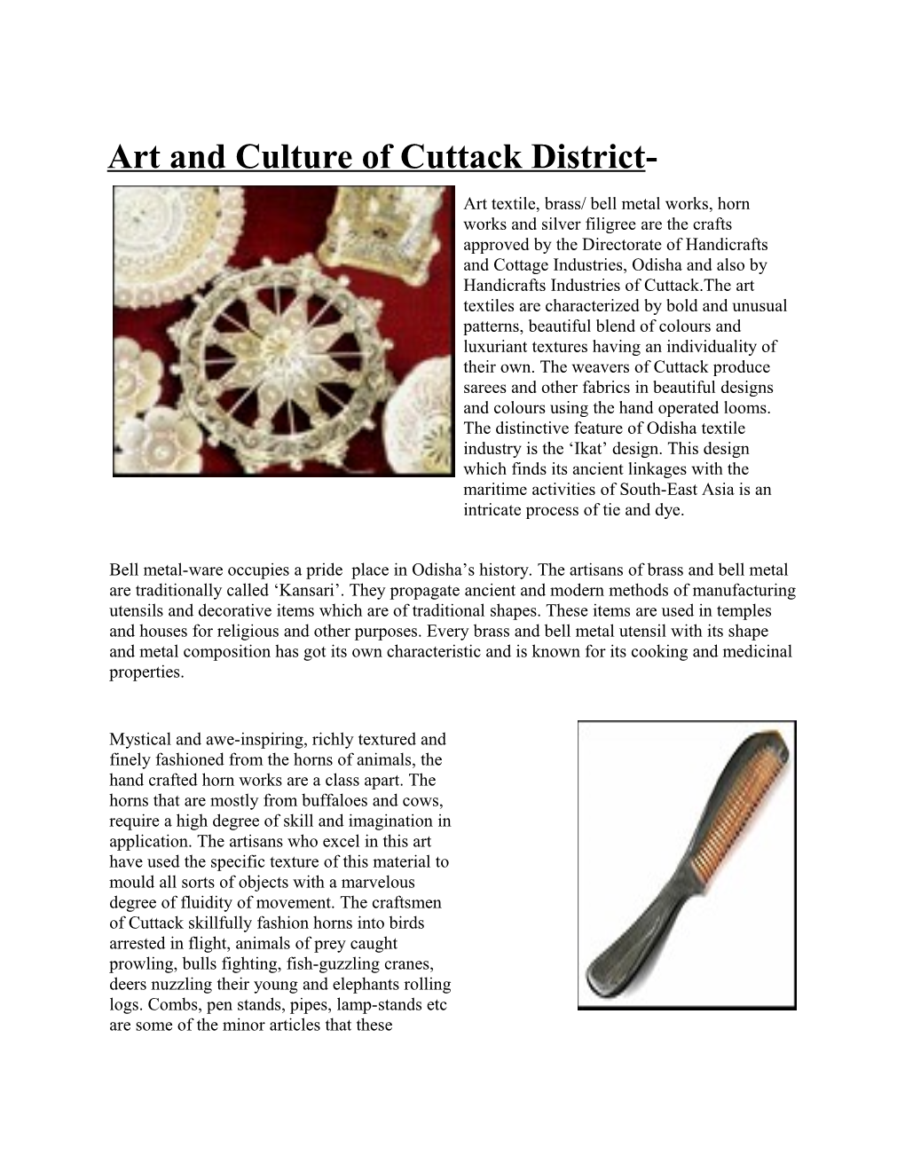Art and Culture of Cuttack District