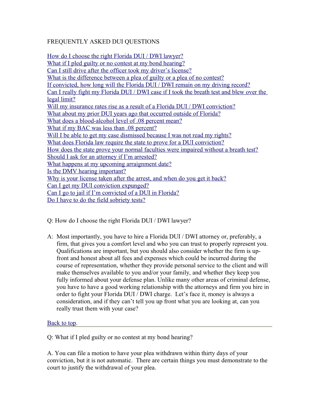 FREQUENTLY ASKED QUESTIONS Page