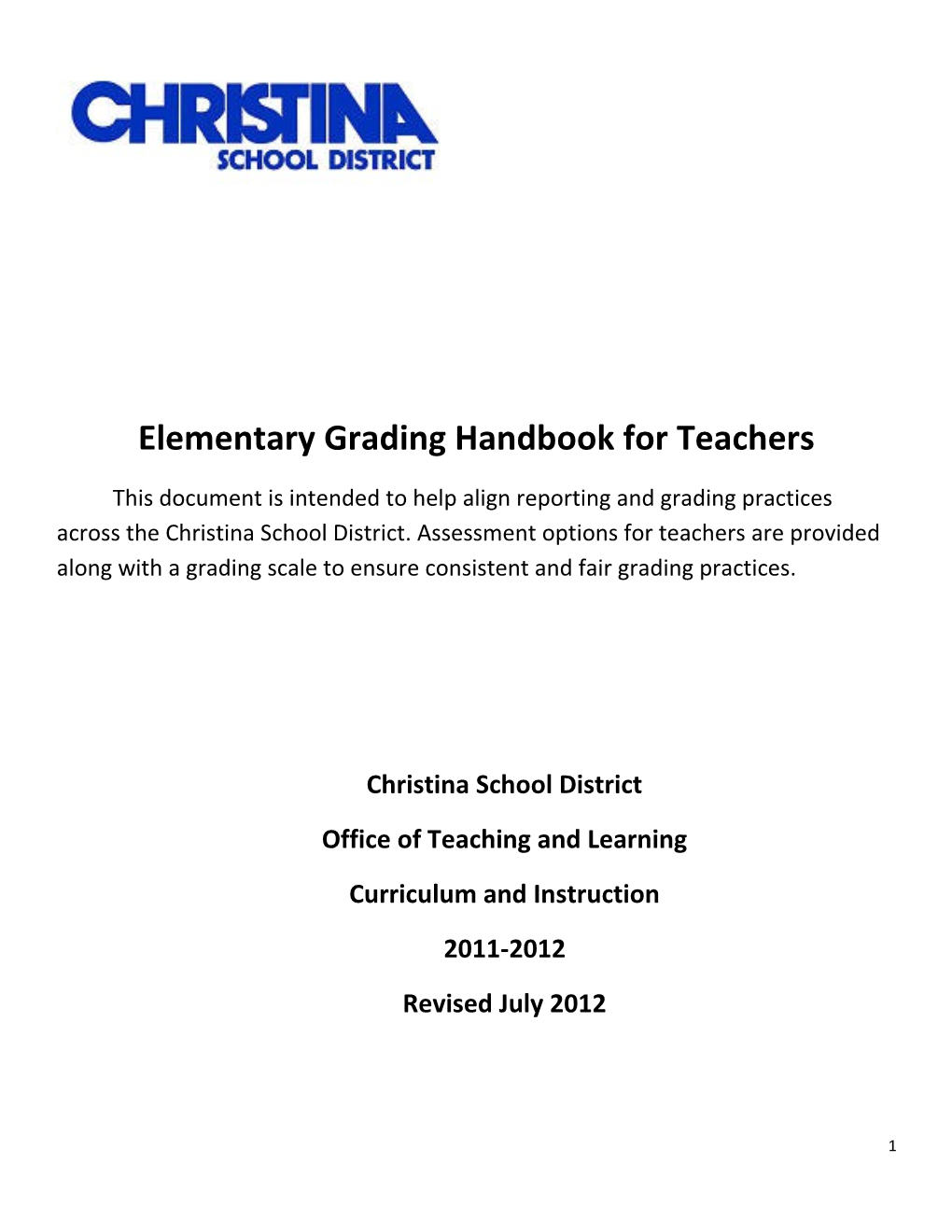 Elementary Grading Handbook for Teachers