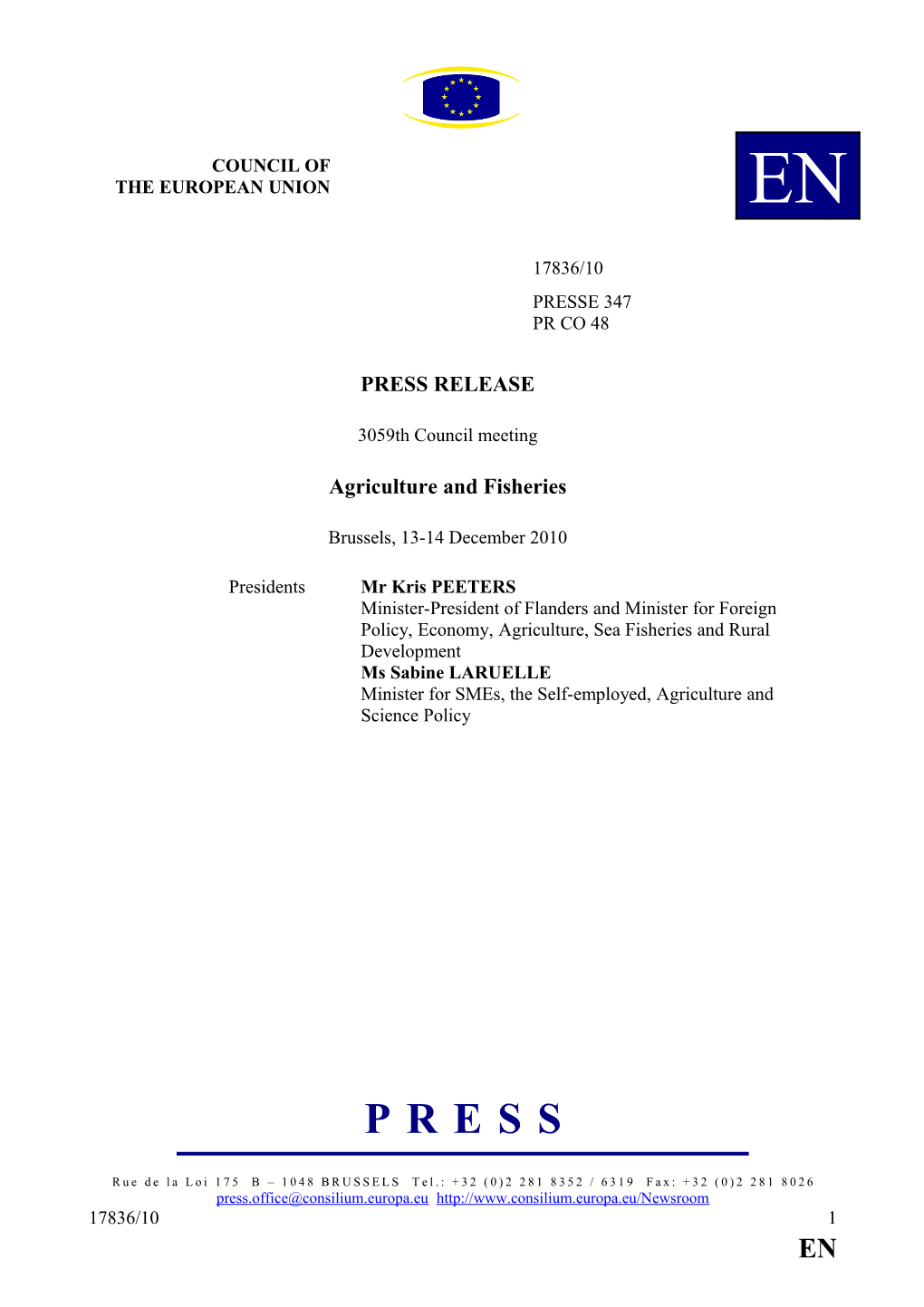 Total Allowable Catches (Tacs) and Quotas for 2011 7