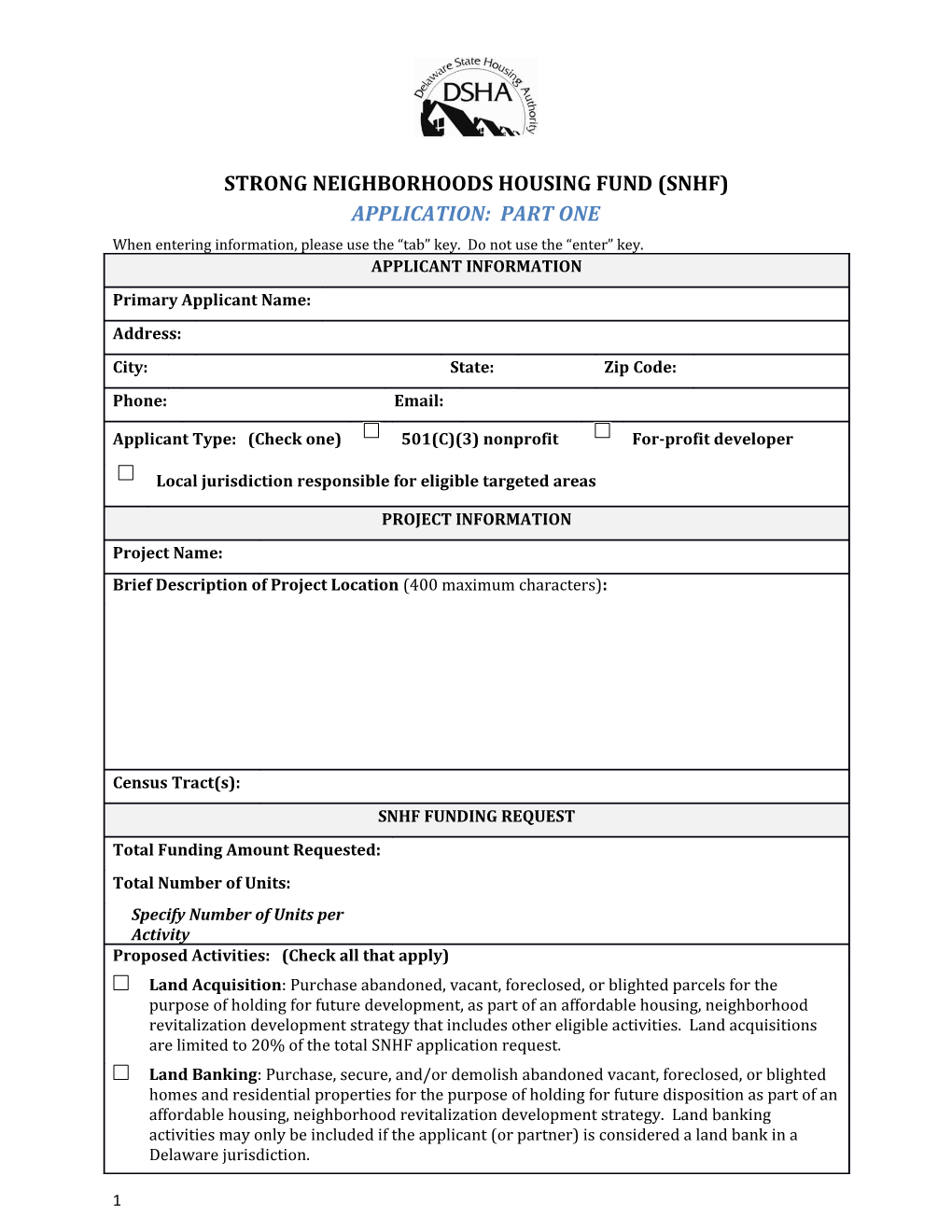 Strong Neighborhoods Housing Fund (Snhf)