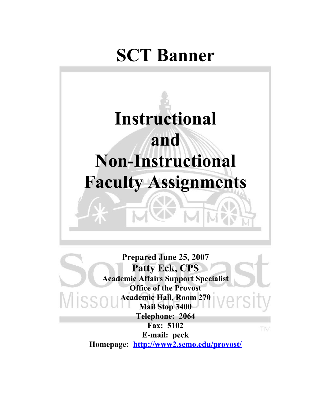 Department Instructional Assignment Projections (DIAP)