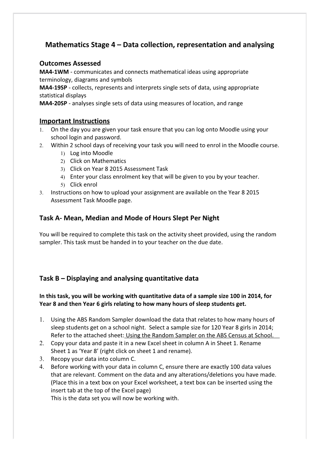 Mathematicsstage 4 Data Collection, Representation and Analysing