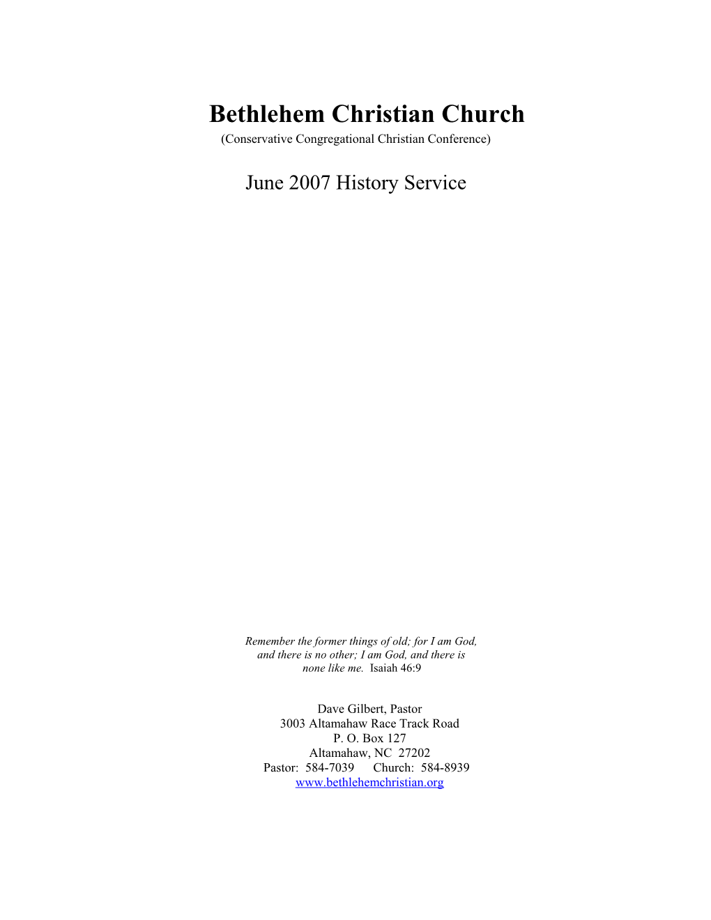 Bethlehem Christian Church