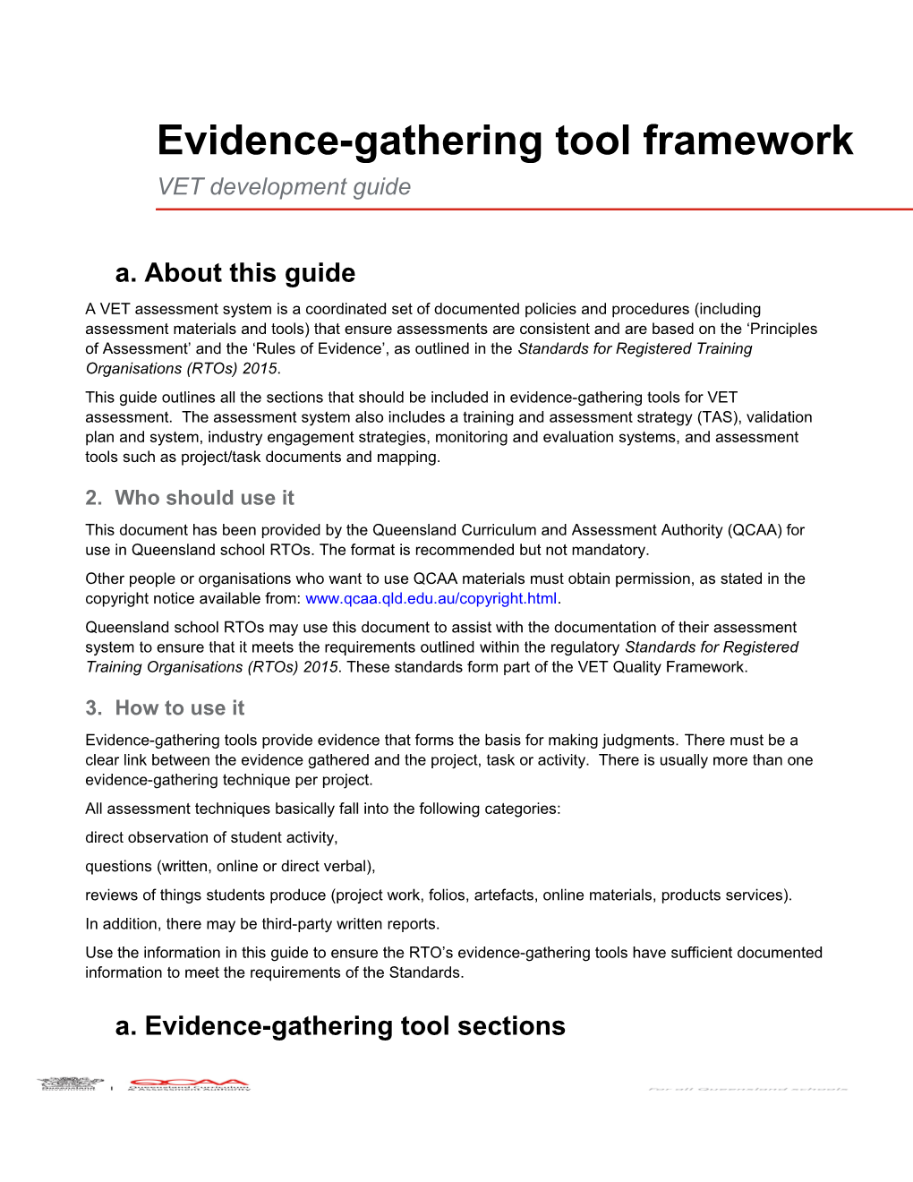 VET Development Guide: Evidence-Gathering Tool Framework