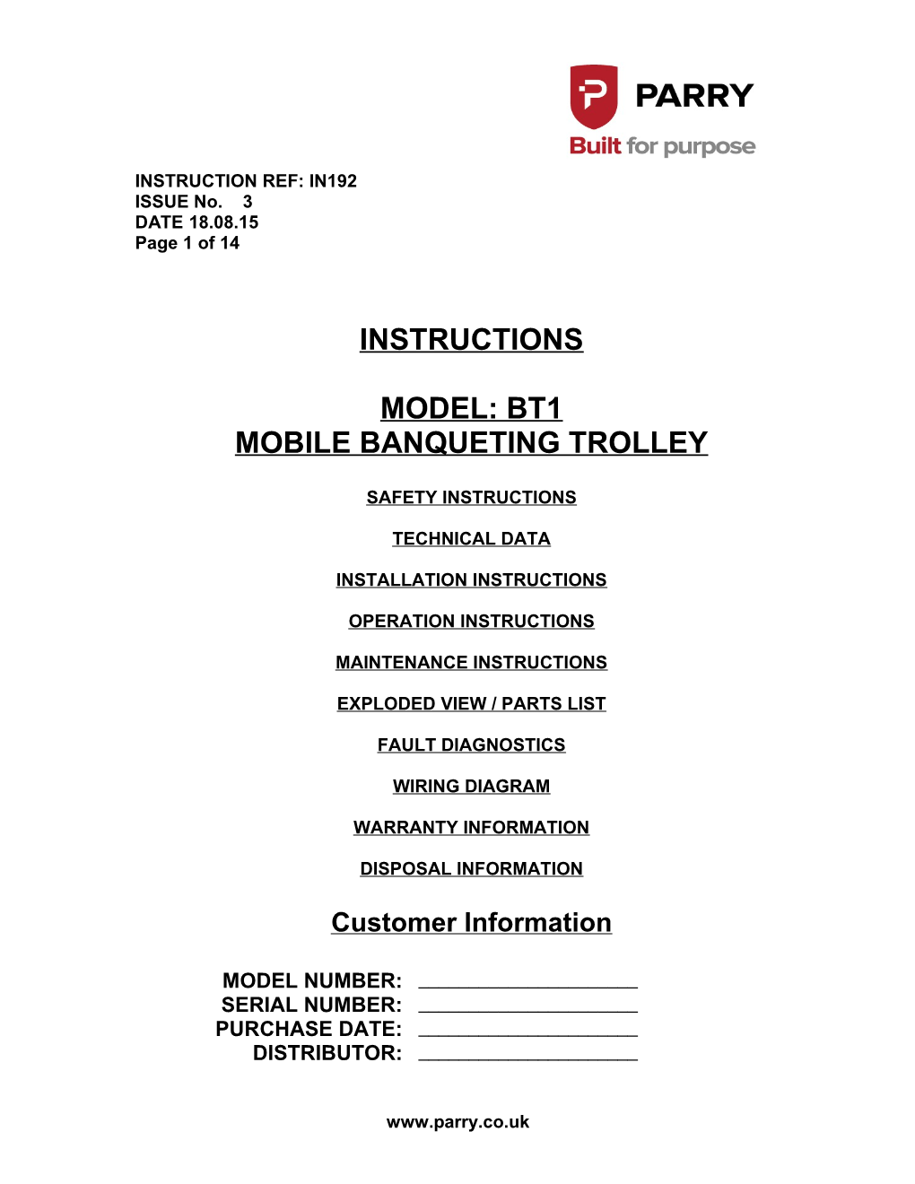 Mobile Banqueting Trolley