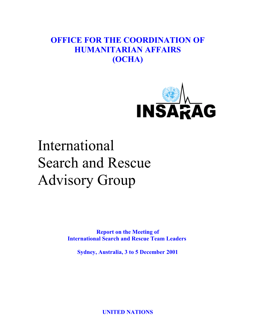 Office for the Coordination of Humanitarian Affairs