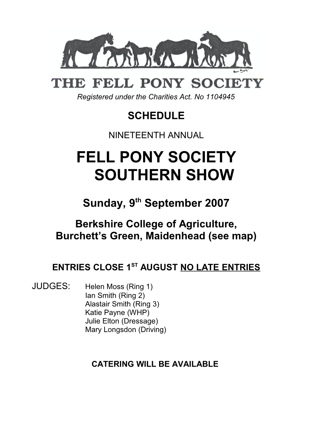 Fell Pony Society Southern Show
