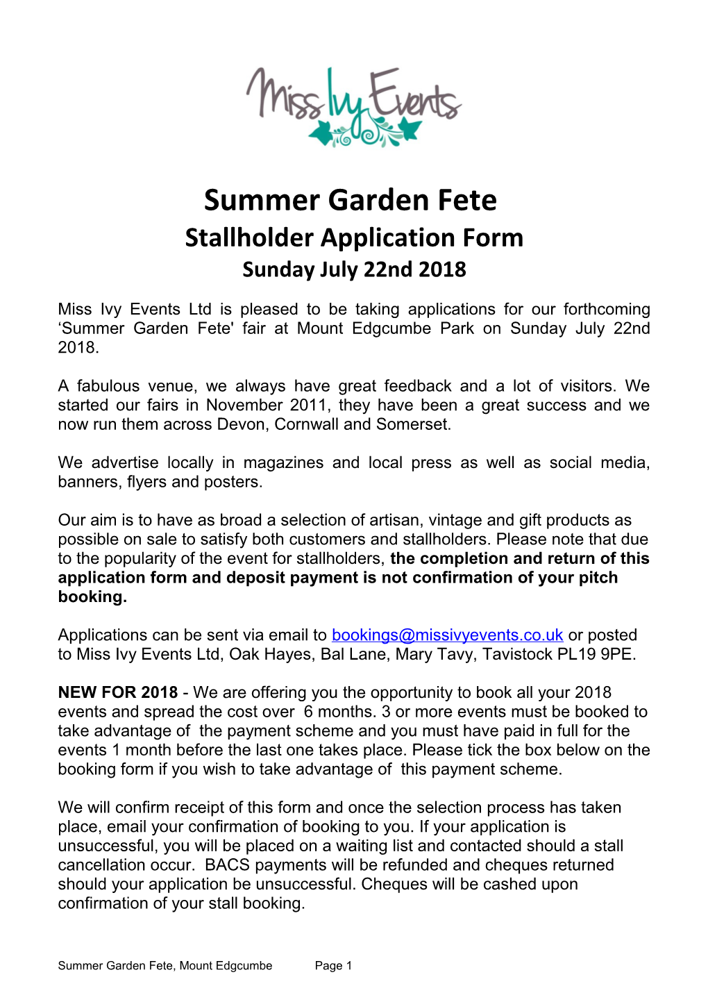 Summer Garden Fete