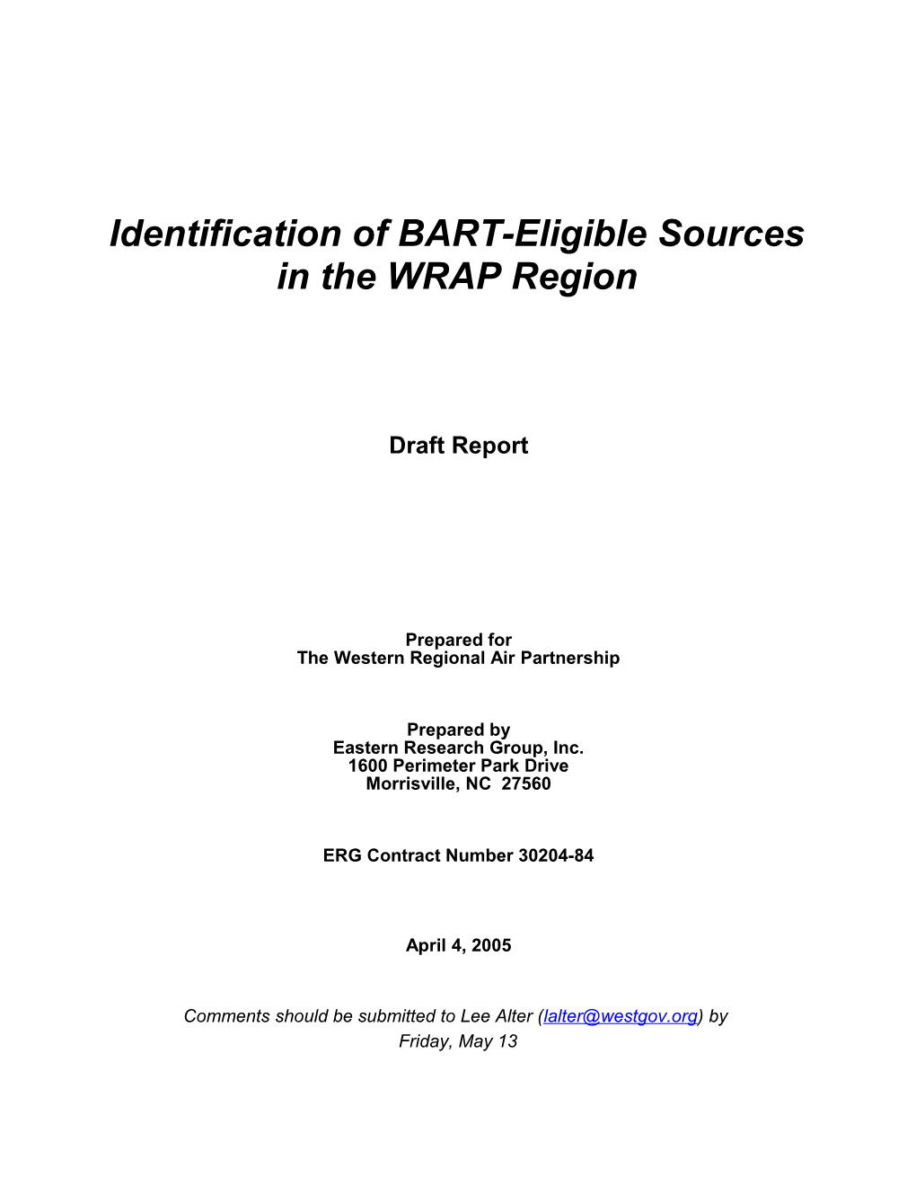 Overview of Procedure for Identifying Potentially BART-Eligible Sources