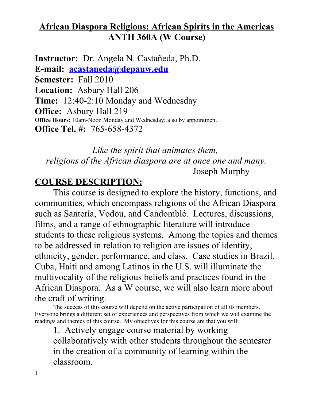 African Diaspora Religions: African Spirits in the Americas