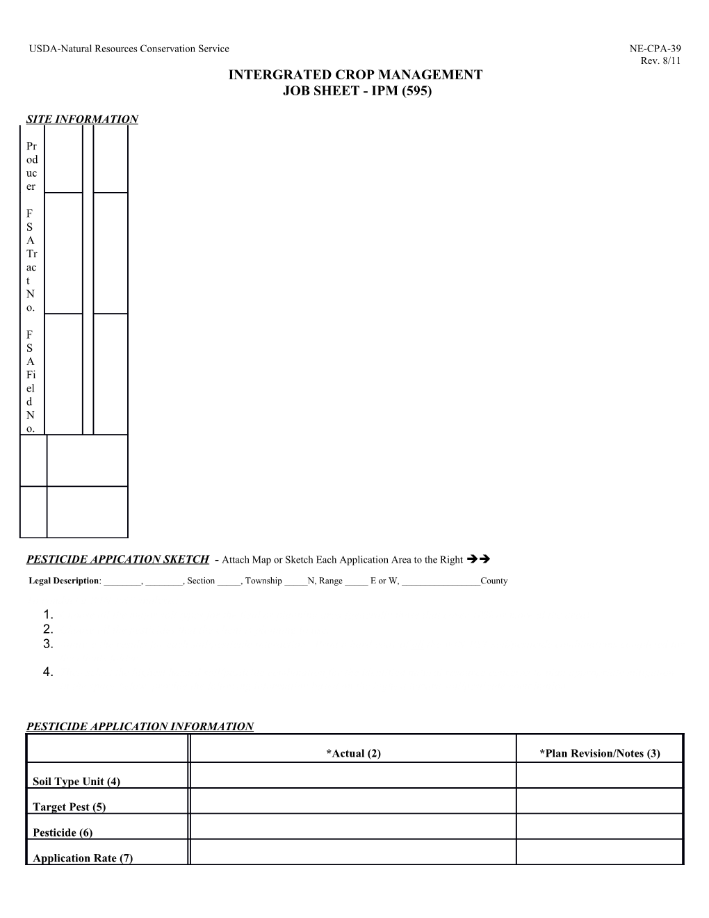 Integrated Crop Management Job Sheet;Ne Cpa 39