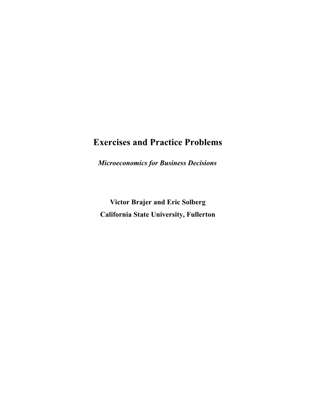 Exercises and Practice Problems