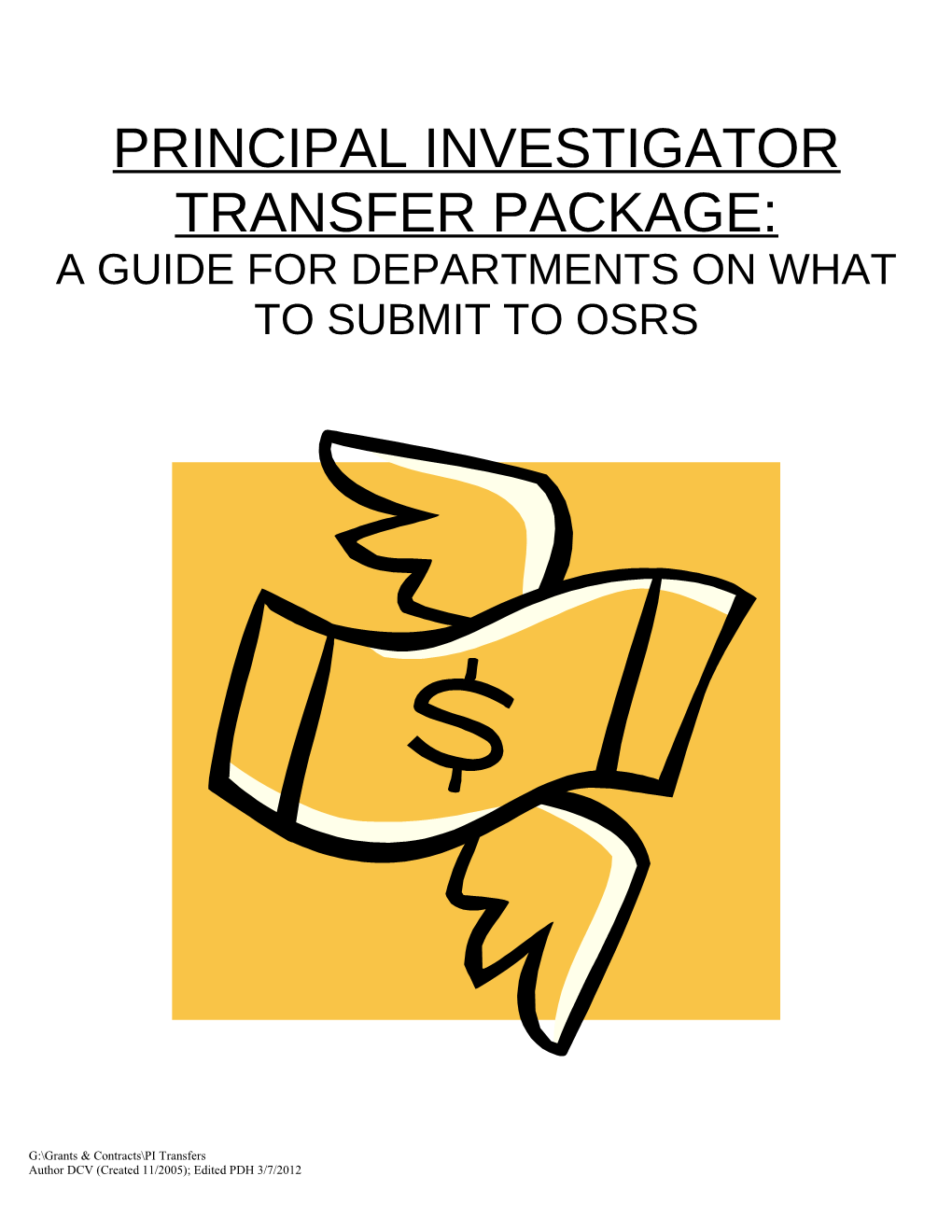 A Guide for Departments on What to Submit to Osrs