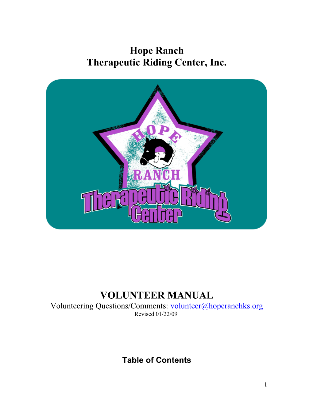 Therapeutic Riding Center, Inc