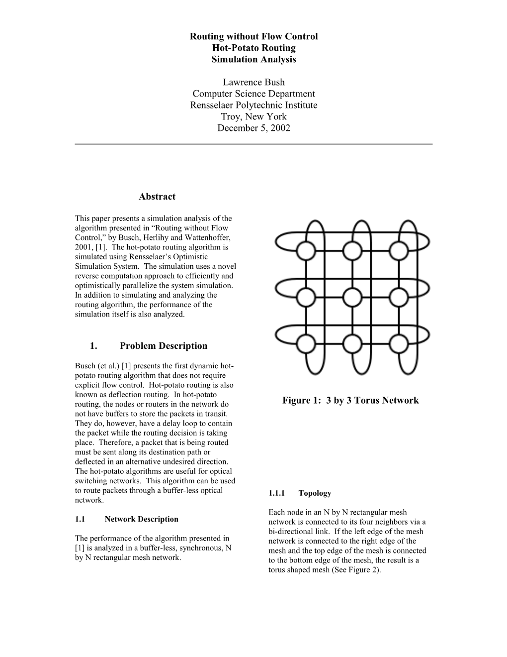 Figure 1: 3 by 3 Torus Network