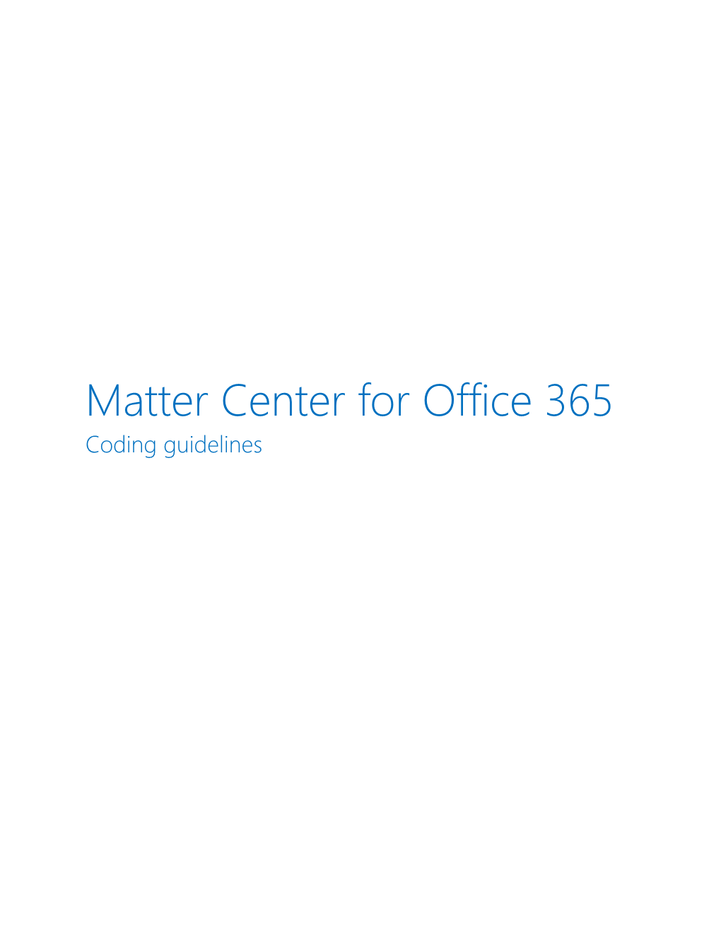 Matter Center for Office 365