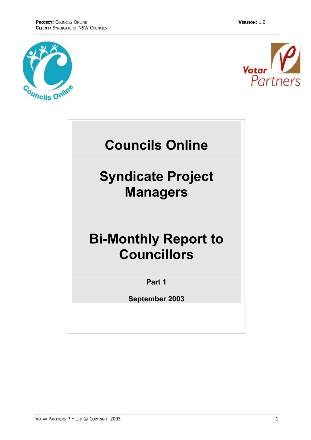 Bi-Monthly Report to Councils