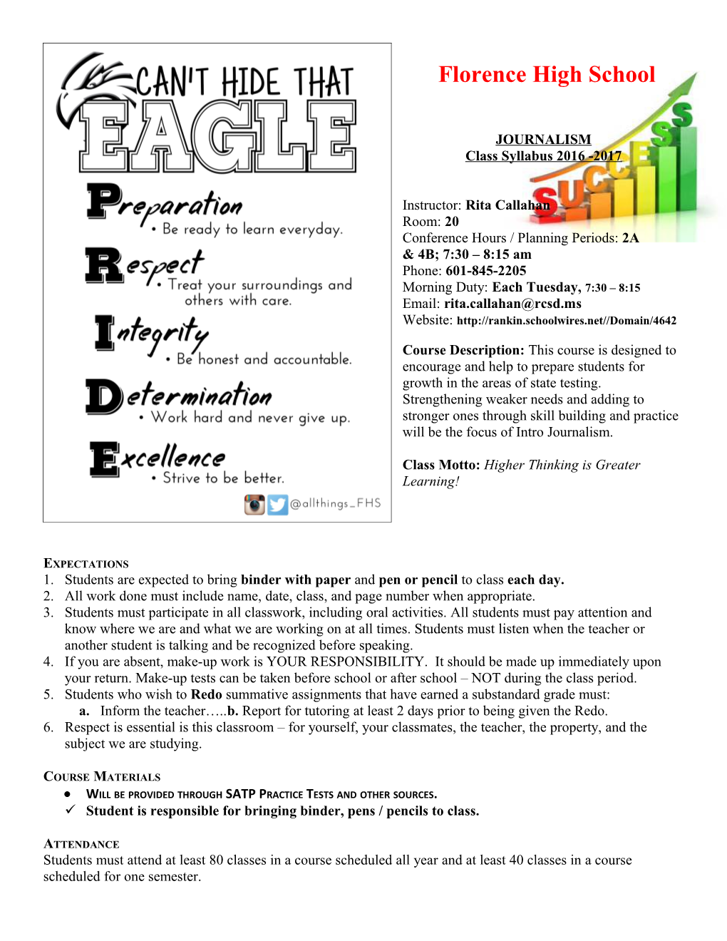 Class Syllabus 2016 -2017