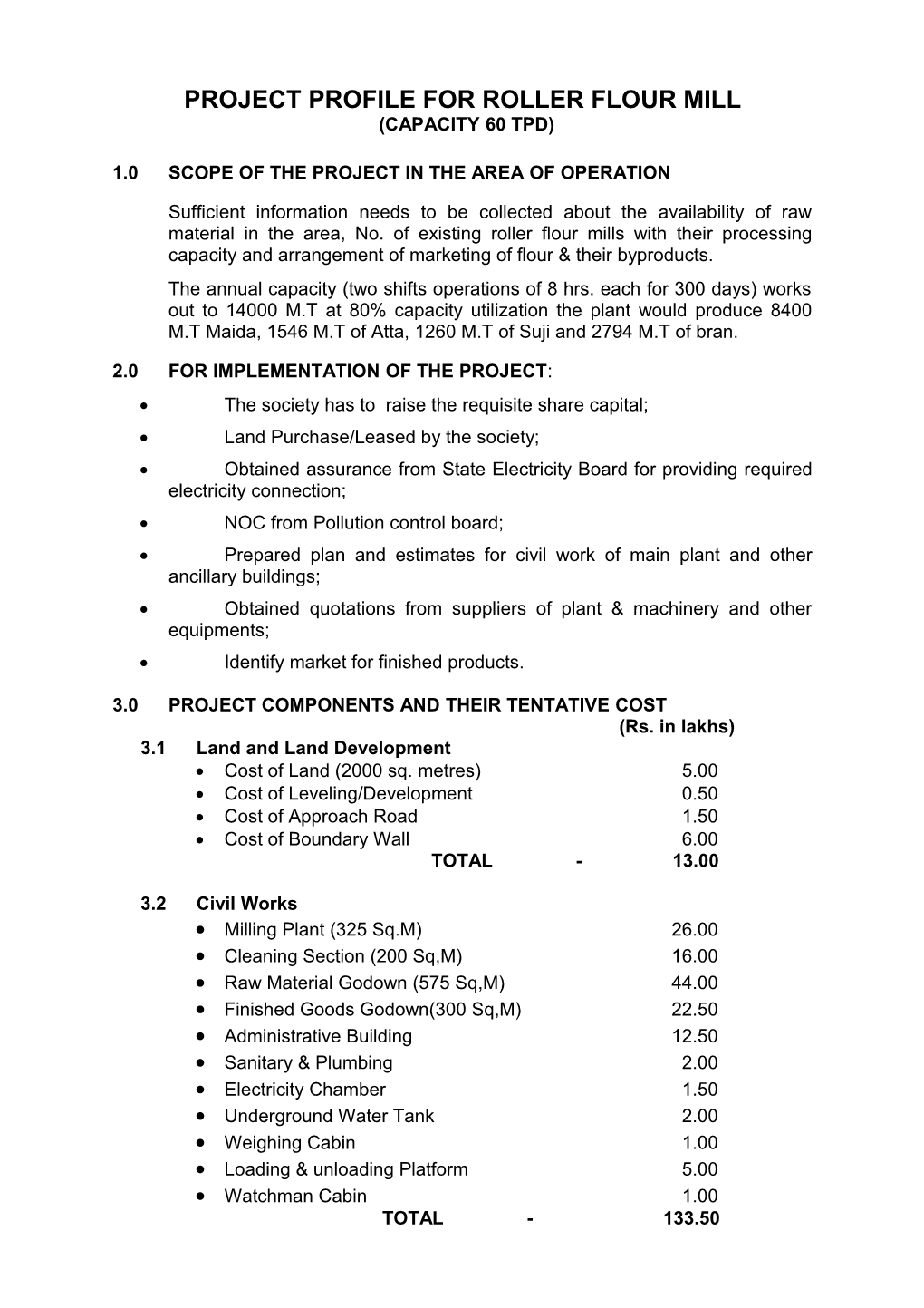 Project Profile for Paddy Processing Unit