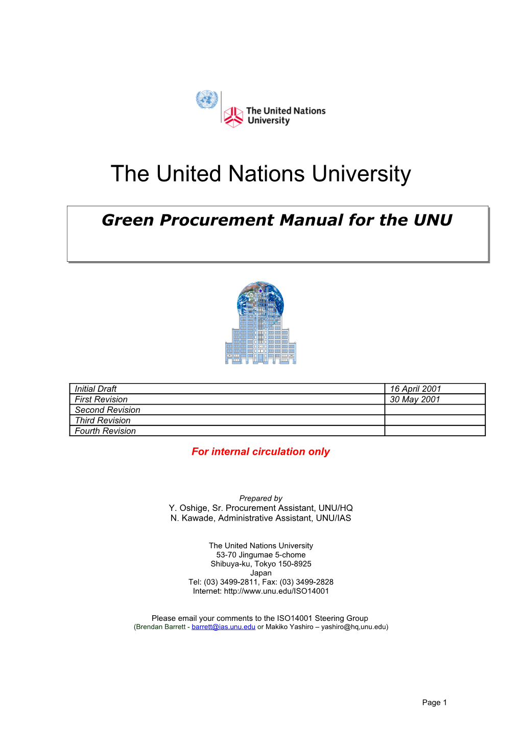 Green Procurement in the UNU