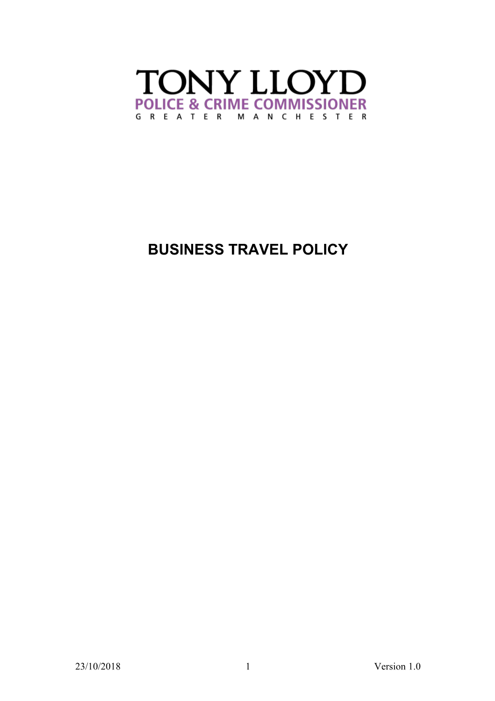 Business Travel Policy