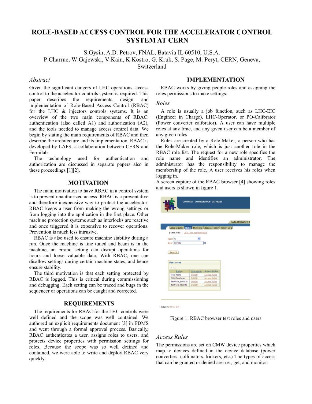 Role-Based Access Control for the Accelerator Control System at CERN