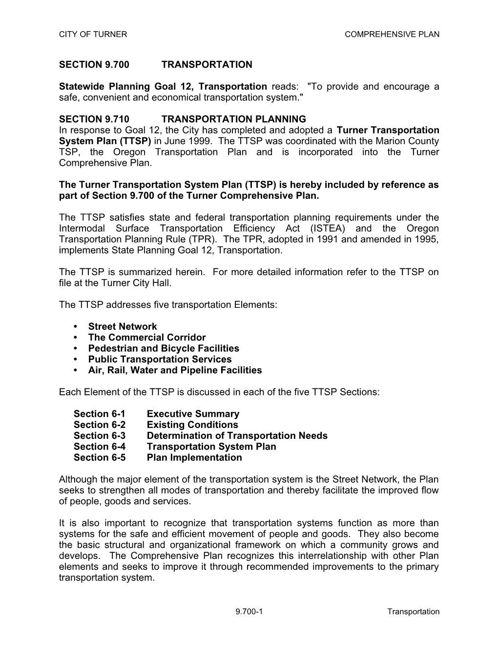 City of Turnercomprehensive Plan