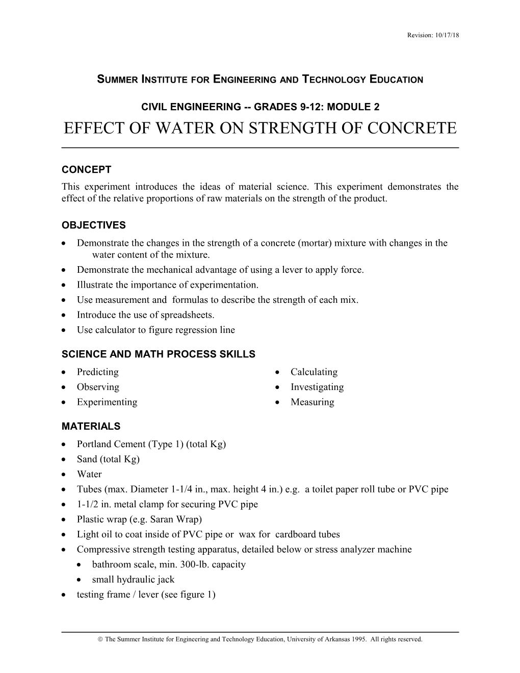 Effect of Water on Strength of Concrete