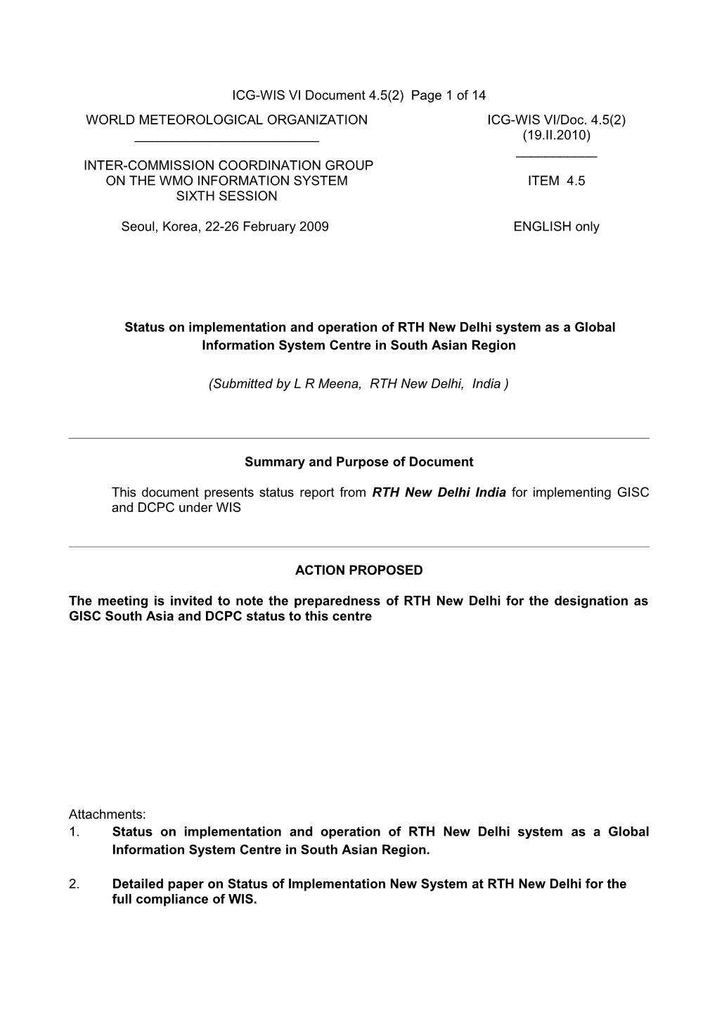 ICG-WIS VI Document 4.5(2) Page 1 of 14