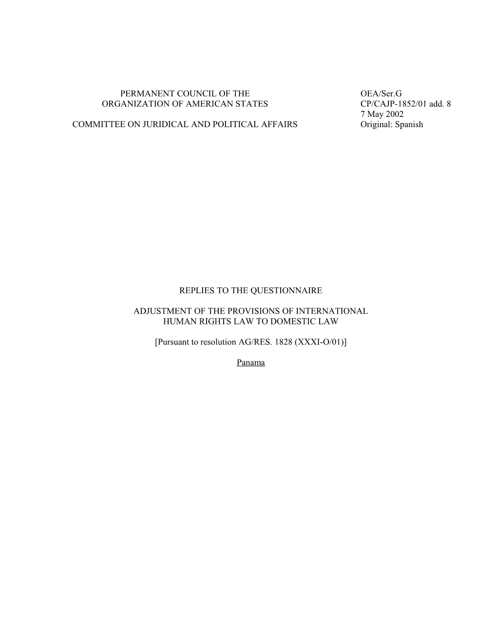 La República Argentina Tiene El Honor De Dirigirse a La Comisión De Asuntos Jurídicos Y