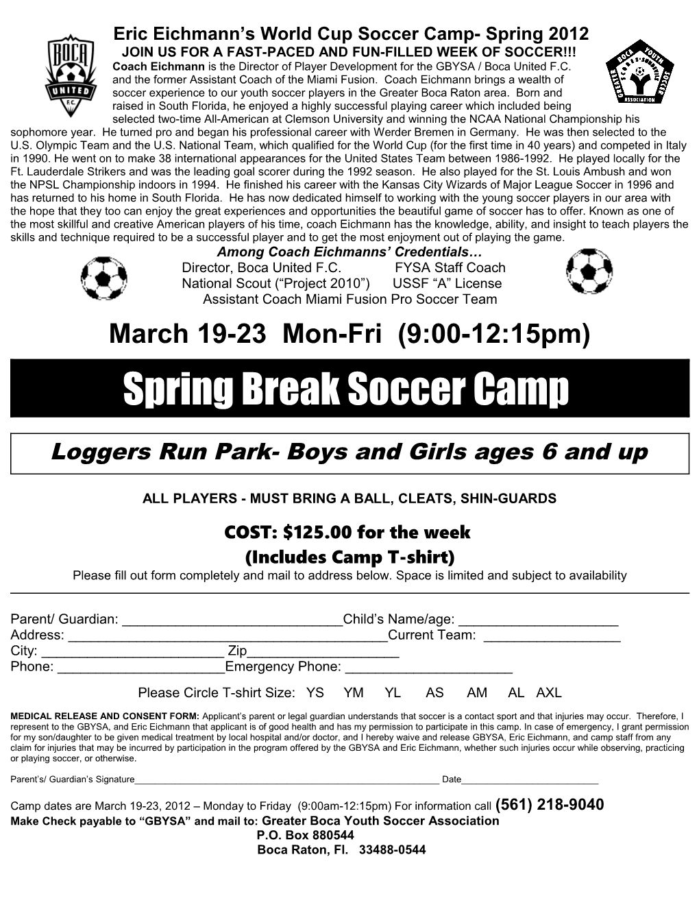 Greater Boca Youth Soccer Association and Boca United F.C