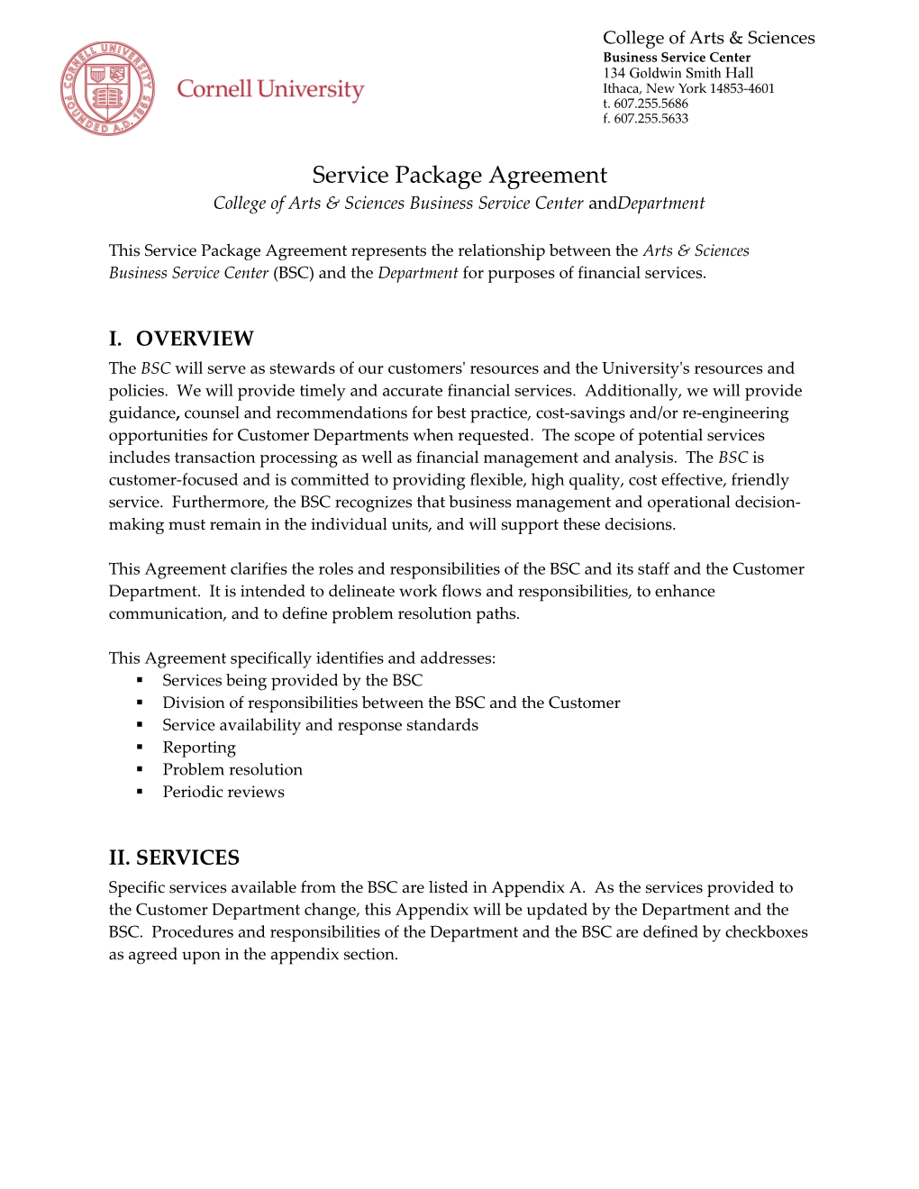 Service Package Agreement