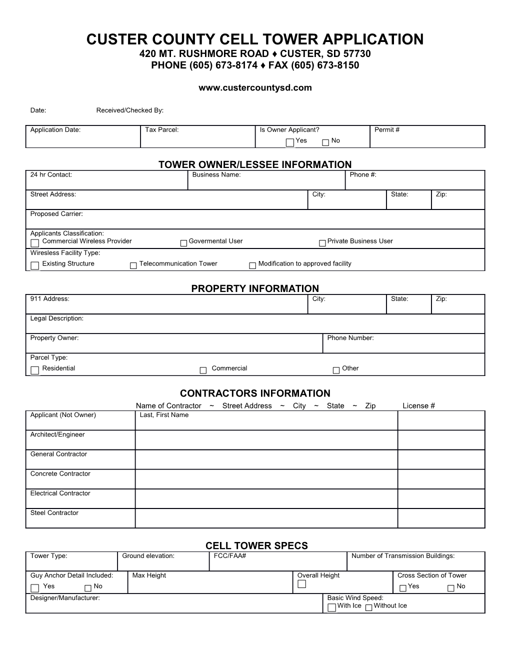 Custer County Cell Tower Application