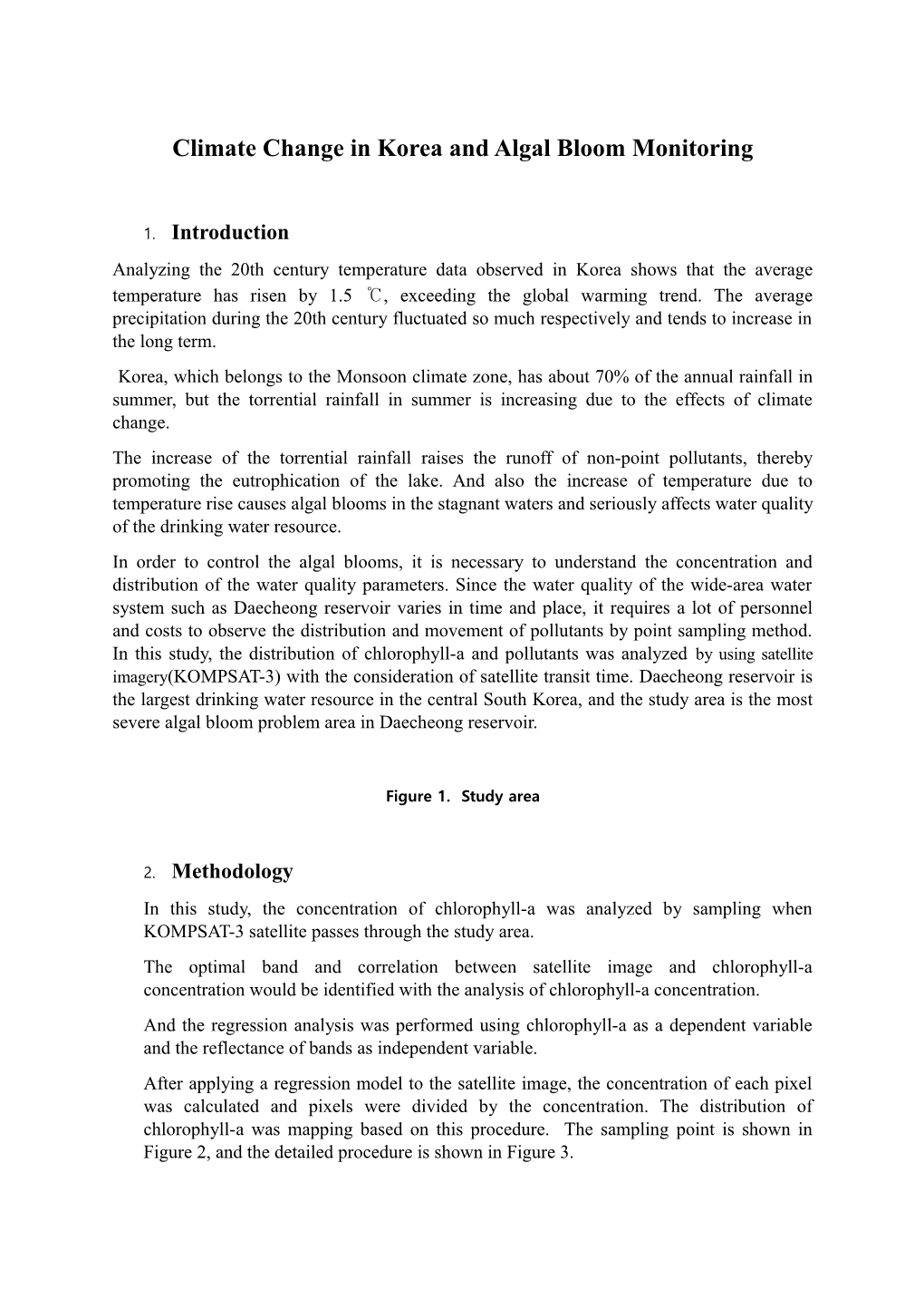 Climate Change in Korea and Algal Bloom Monitoring