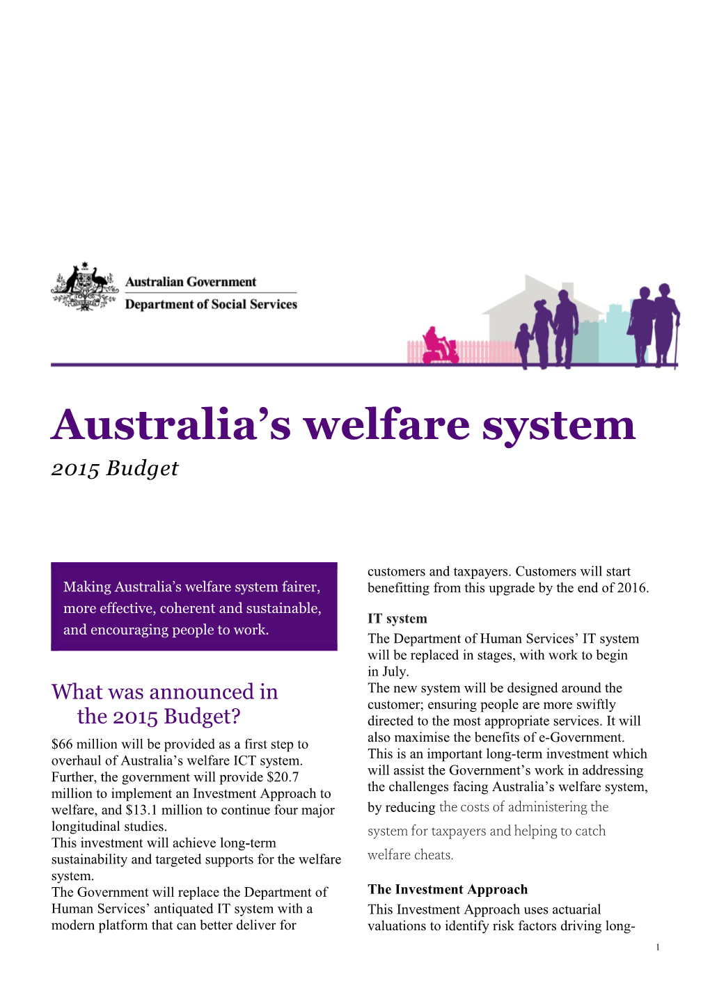 Australia S Welfare System