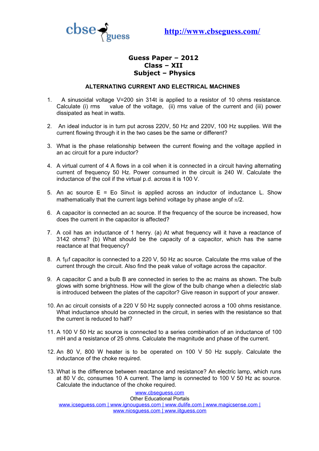 Alternating Current and Electrical Machines