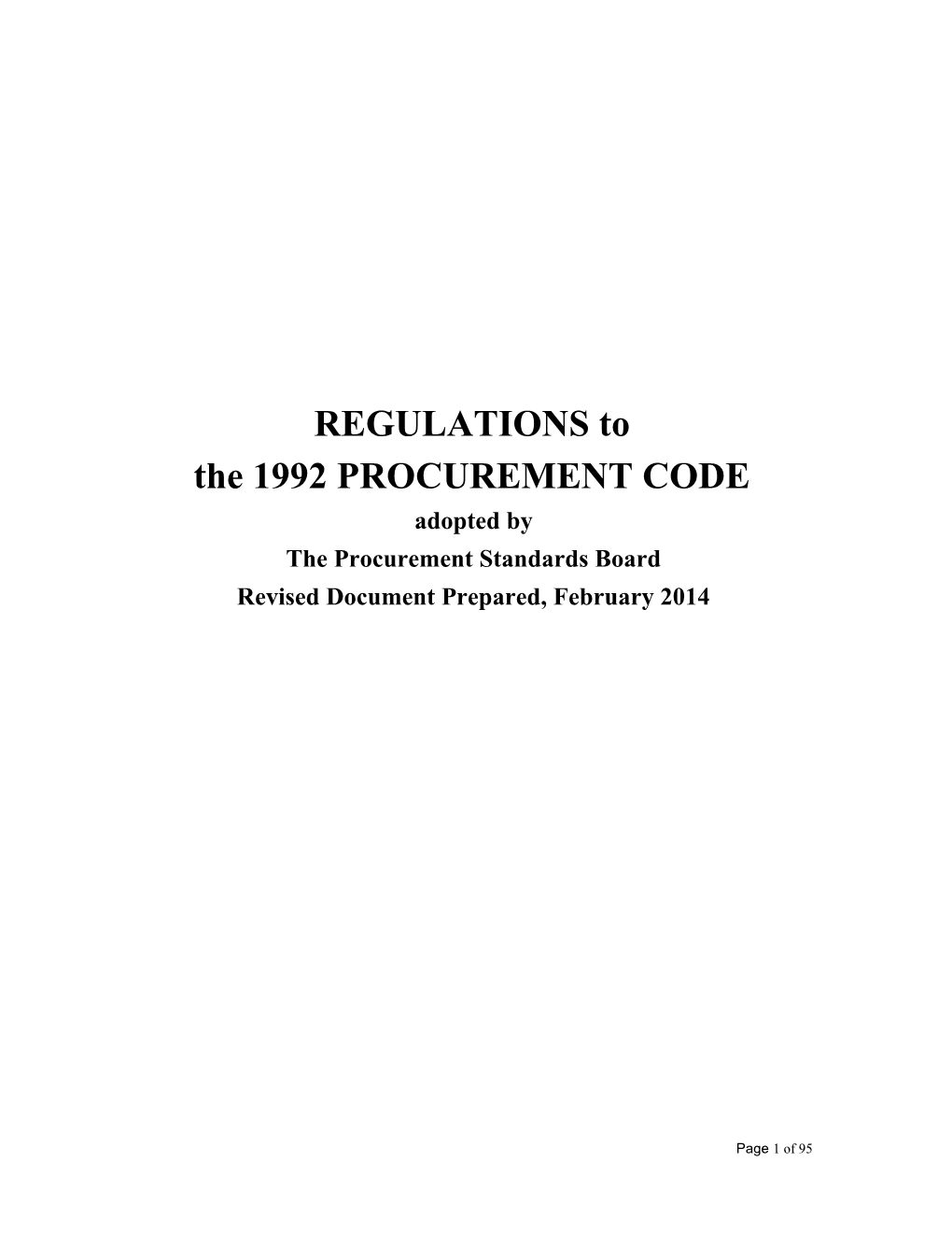 The Procurement Standards Board