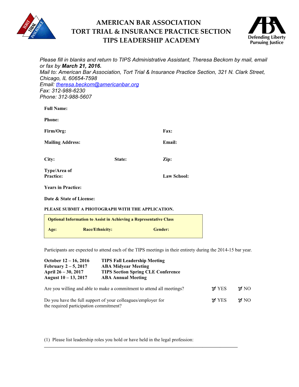 Tort Trial Insurance Practice Section