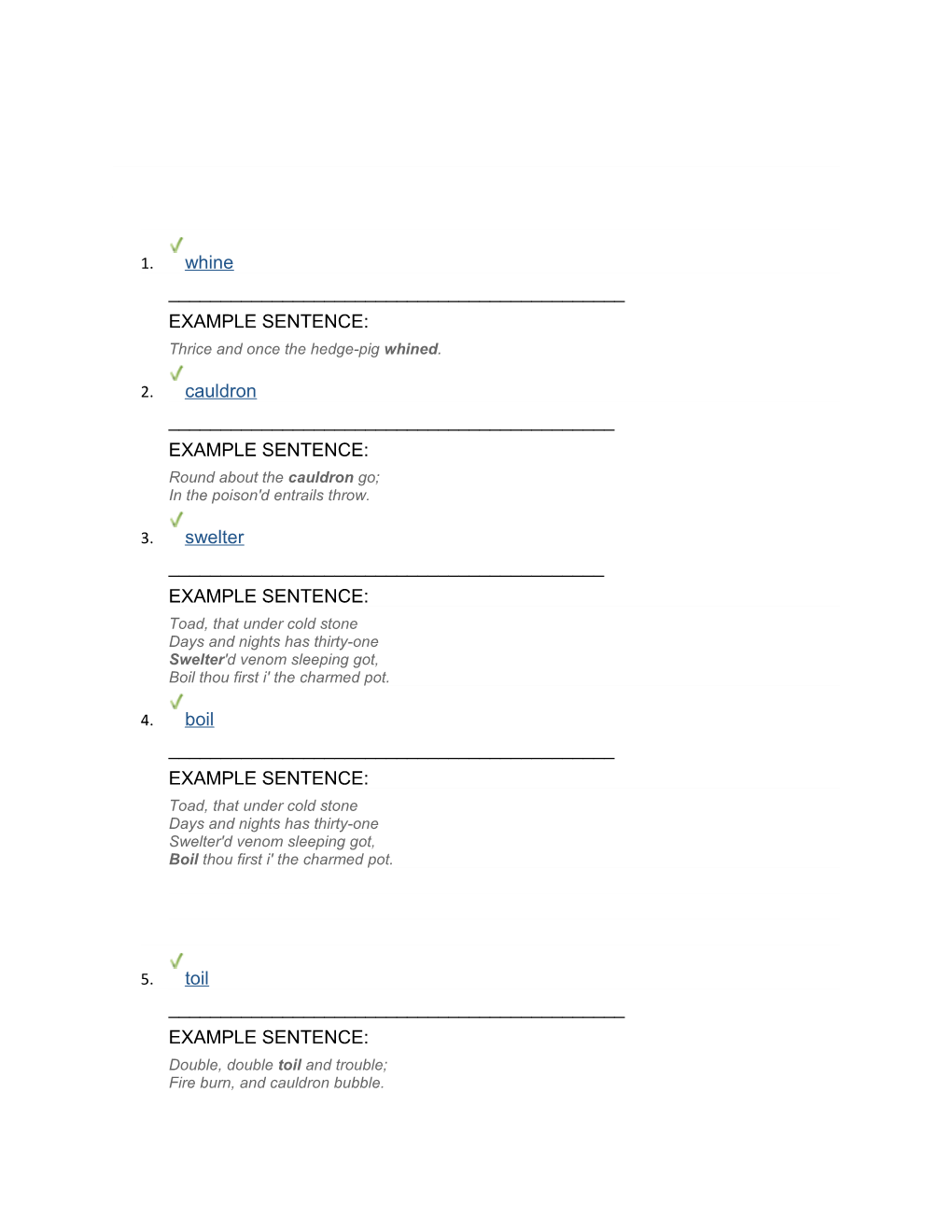 Directions: Indicate a Part of Speech and Definition for Each Word